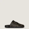 Mules plates Label en cuir avec clous