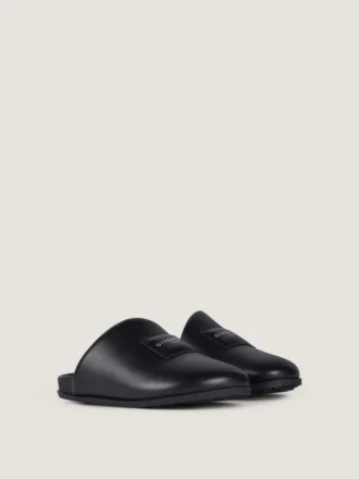 Mules plates Label en cuir nappa Mules plates Label en cuir nappa