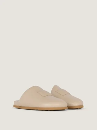 Mules plates Label en cuir nappa Mules plates Label en cuir nappa