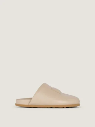 Mules plates Label en cuir nappa Mules plates Label en cuir nappa