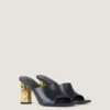Mules à talon en cuir Mules à talon en cuir