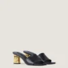 Mules à talon en cuir Mules à talon en cuir