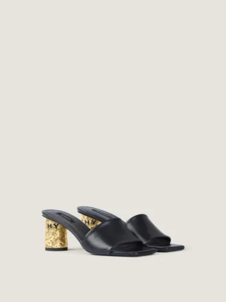 Mules à talon en cuir Mules à talon en cuir