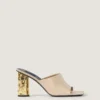Mules à talon en cuir Mules à talon en cuir