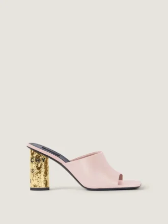 Mules à talon en cuir Mules à talon en cuir