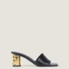 Mules à talon en cuir Mules à talon en cuir
