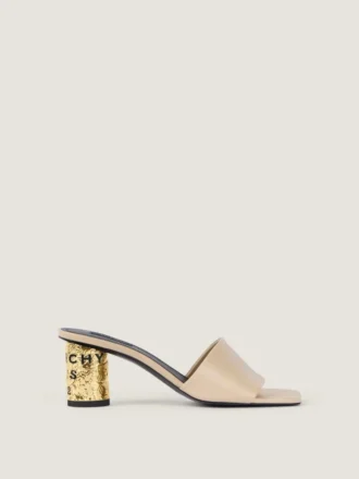 Mules à talon en cuir