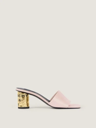 Mules à talon en cuir