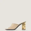 Mules à talon en cuir Mules à talon en cuir