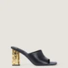 Mules à talon en cuir Mules à talon en cuir