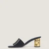 Mules à talon en cuir Mules à talon en cuir