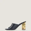 Mules à talon en cuir Mules à talon en cuir