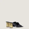 Mules à talon en cuir Mules à talon en cuir