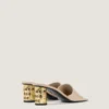 Mules à talon en cuir Mules à talon en cuir