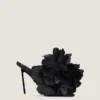 Mules à talons Boudoir en cuir avec pétales de rose Mules à talons Boudoir en cuir avec pétales de rose