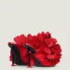 Mules à talons Boudoir en cuir avec pétales de rose Mules à talons Boudoir en cuir avec pétales de rose