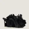 Mules à talons Boudoir en cuir avec pétales de rose Mules à talons Boudoir en cuir avec pétales de rose