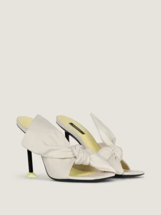Mules à talons Boudoir en cuir nappa avec nœud