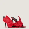 Mules à talons Boudoir en cuir nappa avec nœud Mules à talons Boudoir en cuir nappa avec nœud