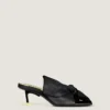 Mules à talons Boudoir en cuir nappa avec nœud Mules à talons Boudoir en cuir nappa avec nœud