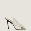 Mules à talons Boudoir en cuir nappa avec nœud Mules à talons Boudoir en cuir nappa avec nœud