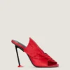 Mules à talons Boudoir en cuir nappa avec nœud Mules à talons Boudoir en cuir nappa avec nœud