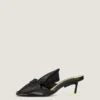 Mules à talons Boudoir en cuir nappa avec nœud Mules à talons Boudoir en cuir nappa avec nœud