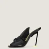 Mules à talons Boudoir en cuir nappa avec nœud Mules à talons Boudoir en cuir nappa avec nœud