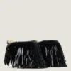 Mules à talons Boudoir en cuir verni à franges