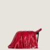 Mules à talons Boudoir en cuir verni à franges