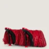 Mules à talons Boudoir en cuir verni à franges