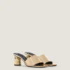 Mules à talons en cuir effet miroir Mules à talons en cuir effet miroir