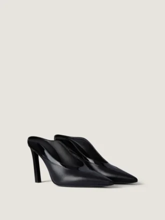 Mules à talons pointus en cuir
