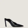 Mules à talons pointus en cuir Mules à talons pointus en cuir