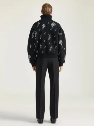 Pantalon ajusté à jambes droites en laine et mohair