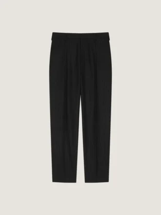 Pantalon ample à fines rayures en laine Pantalon ample à fines rayures en laine