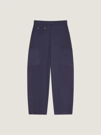 Pantalon cargo à coutures couture en denim à chevrons