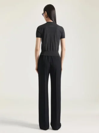 Pantalon cigarette ajusté en laine
