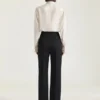 Pantalon cigarette de smoking en laine Pantalon cigarette de smoking en laine