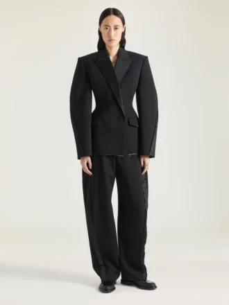Pantalon cocon en laine avec détail à l’envers Pantalon cocon en laine avec détail à l’envers