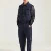 Blouson aviateur en mélange de matières Blouson aviateur en mélange de matières