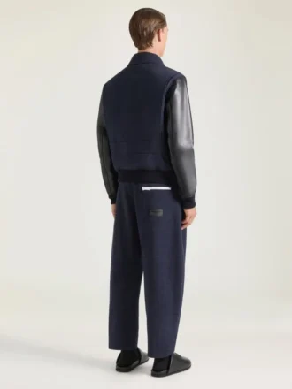 Blouson aviateur en mélange de matières