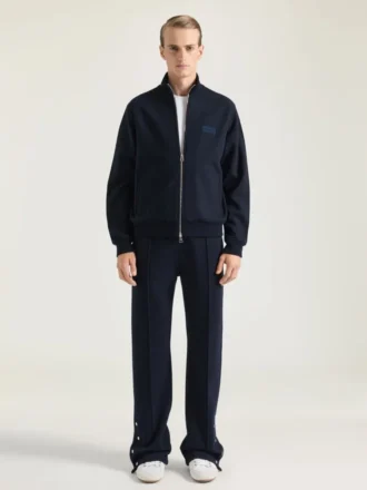 Sweat-shirt zippé en laine et cachemire avec patch Givenchy