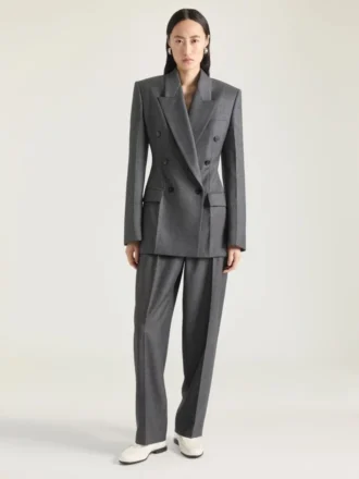 Pantalon à double pli en laine