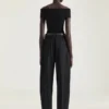 Pantalon à double pli en laine Pantalon à double pli en laine