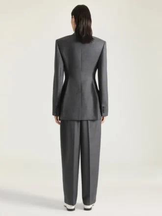 Pantalon à double pli en laine