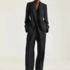 Pantalon à double pli en laine et mohair Pantalon à double pli en laine et mohair