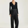 Pantalon à double pli en laine et mohair Pantalon à double pli en laine et mohair