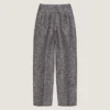 Pantalon à double pli en laine mélangée à chevrons Pantalon à double pli en laine mélangée à chevrons