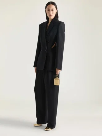 Pantalon à double pli fendu en laine Pantalon à double pli fendu en laine